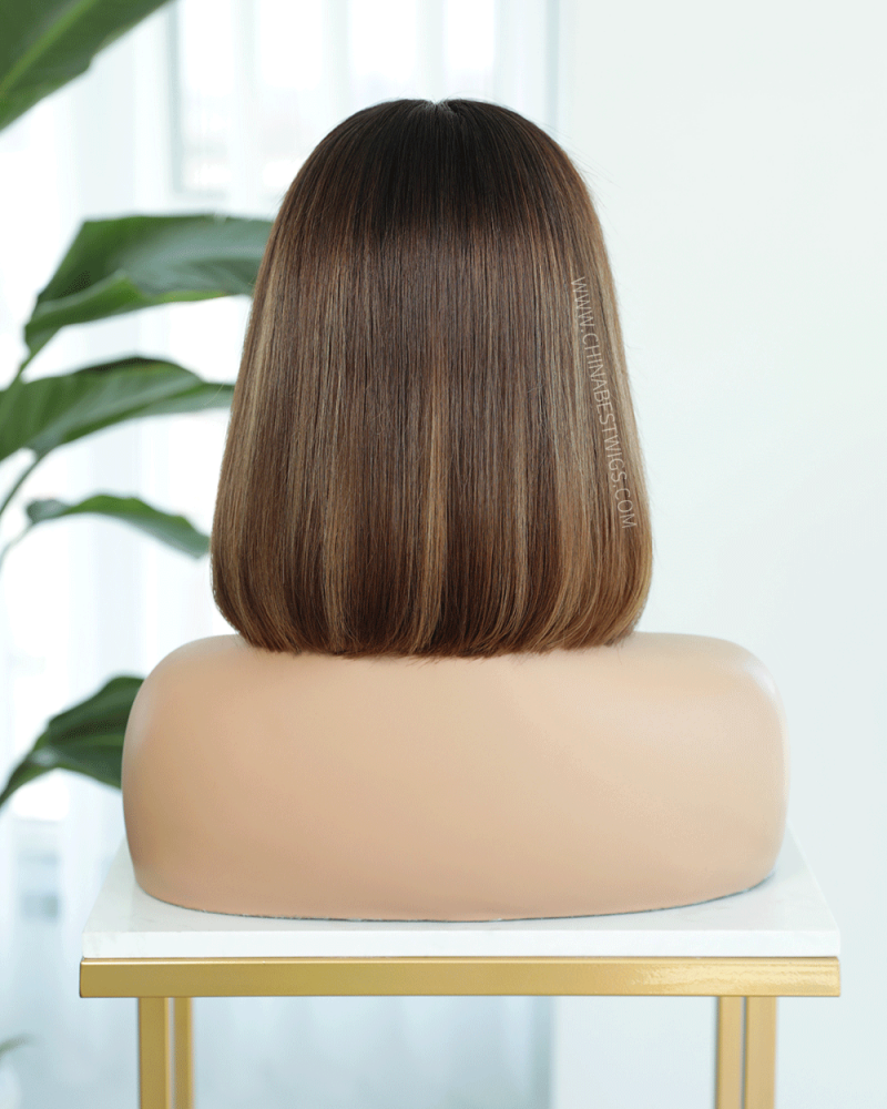 N309 10 Inch Balayage BOB Wigs Brazilian virgin Hair