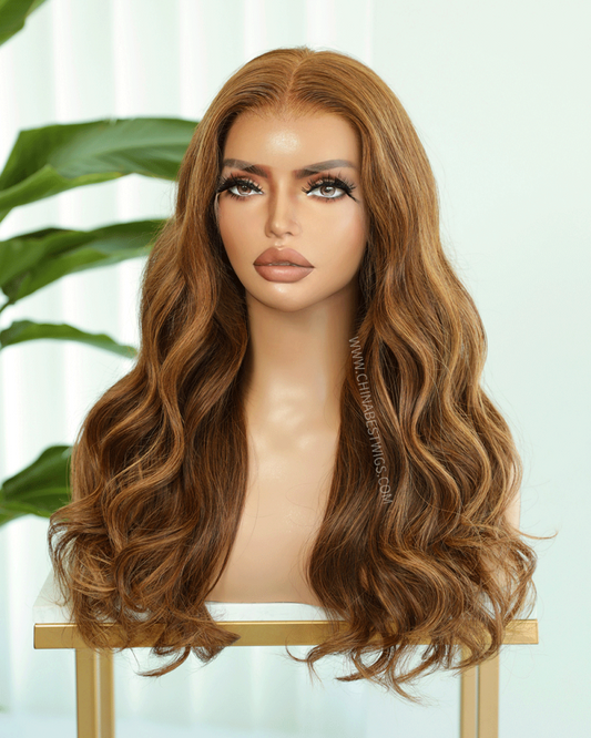 SP83 18 Inch Brunette Balayage Color Natural Hairline Wigs